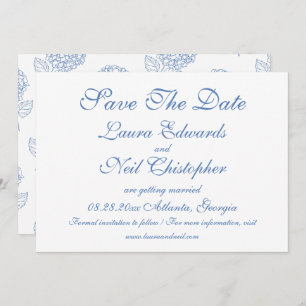 Hydrangea Dusty Blue Floral Moderne Hochzeit Save The Date
