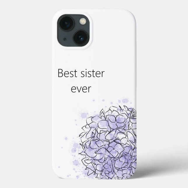 Hydrangea Elegant Blue Personalisiert Sister Case-Mate iPhone Hülle (Rückseite)