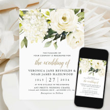 Hydrangea Elegant Rose Grün Digital Hochzeit