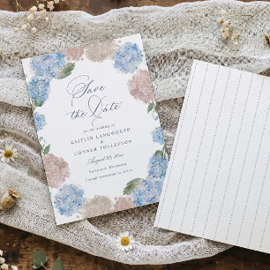 Hydrangea Elegante Florale Vintage-Hochzeit Save The Date