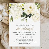Hydrangea Elegante White Gold Rose Blumenhochzeit