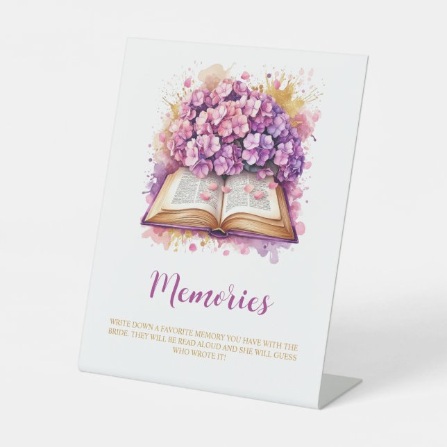 Hydrangea-Erinnerungen mit dem Bride-Zeichen Sockelschild (Vorderseite)