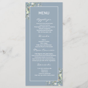 Hydrangea Farbe und grüne Blätter Flachmenü. Menükarte