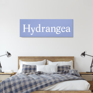Hydrangea-farbiger Text-Blumenwall Leinwanddruck