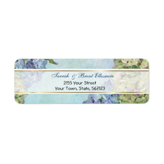 Hydrangea floral - Adressetikett Slim