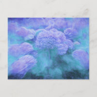 Hydrangea Floral Chic Lila Aquamarin Vintag
