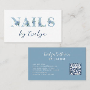 Hydrangea Floral Letters Nails Business Card Visitenkarte