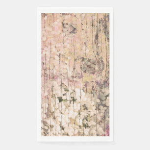 Hydrangea Floral Sepia Tan Bauernhof Vintages Holz Serviette