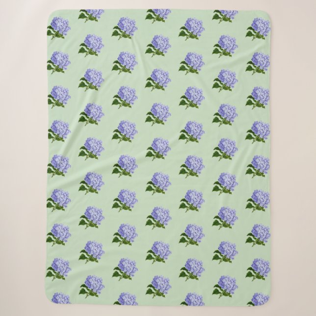 Hydrangea Floral Throw Blanket Sherpadecke (Vorderseite)