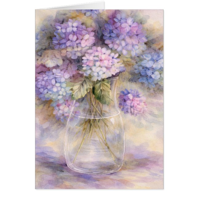 Hydrangea Floral Vase Card | Luxe Botanical (Vorne)