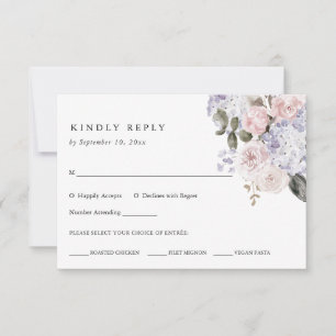 Hydrangea floral   Wahl zum Hochzeitsessen RSVP Karte