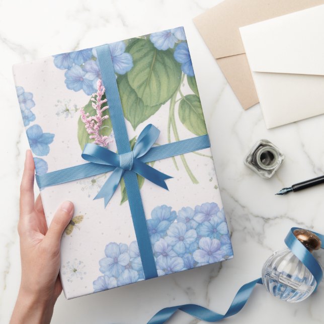 Hydrangea Floral Wrapping Paper | Elegant Garden  Geschenkpapier (Schenken)