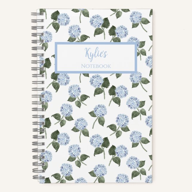 Hydrangea Flower Personalized Journal Notebook Notizbuch (Vorderseite)