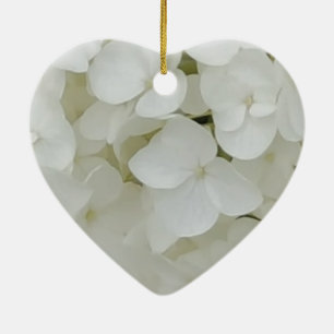 Hydrangea Flowers Floral White Elegant Blossom Keramikornament