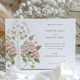 Hydrangea Garden Elegante Pastel Wedding Einladung