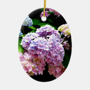 Hydrangea-Garten, rosa, blau, lila Blumen Keramikornament