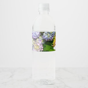 Hydrangea-Gärten, rosa, blau, lila Wasserflaschenetikett