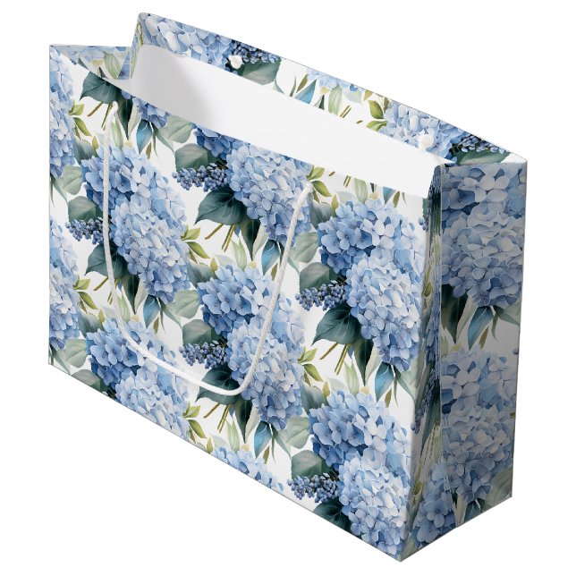 Hydrangea-Geschenktasche Große Geschenktüte (Vorderseite Schrägansicht)