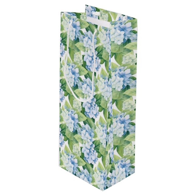 Hydrangea Gift Bag Geschenktüte Für Weinflaschen (Vorderseite Schrägansicht)