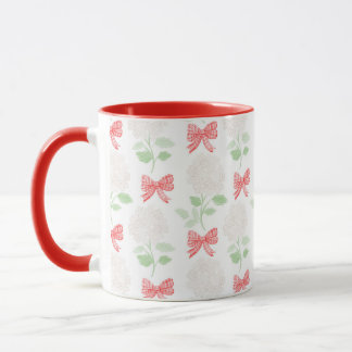 Hydrangea Grandmillennial & Bows Red Tasse