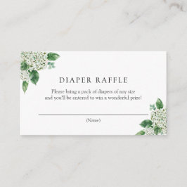 Hydrangea Green Diaper Raffle Enclosure Card Begleitkarte