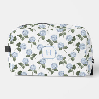 Hydrangea Hamptons Blaue Blumen Monogramm Waschbeutel
