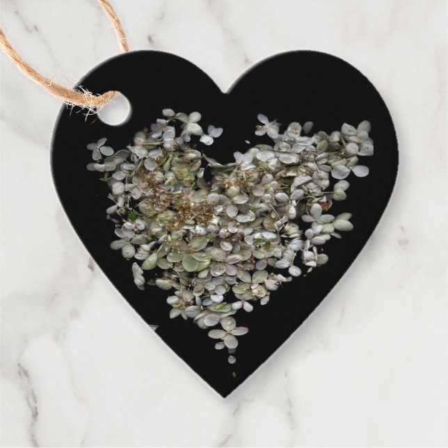 Hydrangea Heart Botanische Geschenkanhänger (Vorderseite)