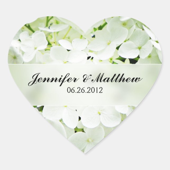 Hydrangea Heart Wedding Sticker (Vorderseite)
