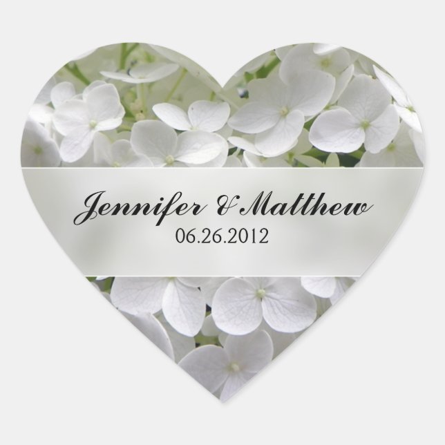 Hydrangea Heart Wedding Sticker (Vorderseite)