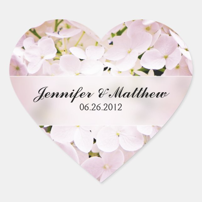 Hydrangea Heart Wedding Sticker (Vorderseite)