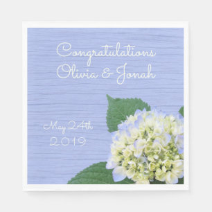 Hydrangea Herzlichen Glückwunsch Hochzeit von Holz Serviette