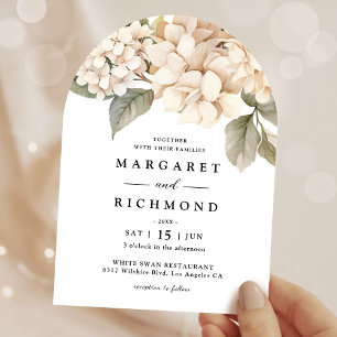 Hydrangea Hochzeit der weißen Blumenzunge Einladung