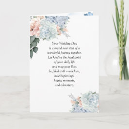 Hydrangea Hochzeit mit religiösem Text Karte