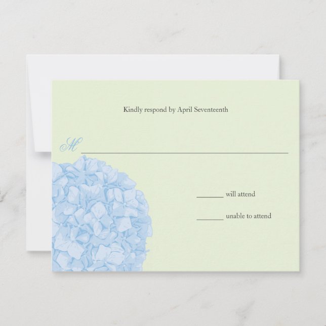 Hydrangea Hochzeitreaktion RSVP Karte (Vorderseite)