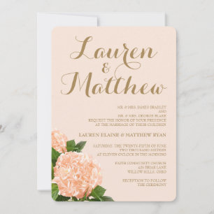 Hydrangea-Hochzeitseinladung von Soft Peach Einladung