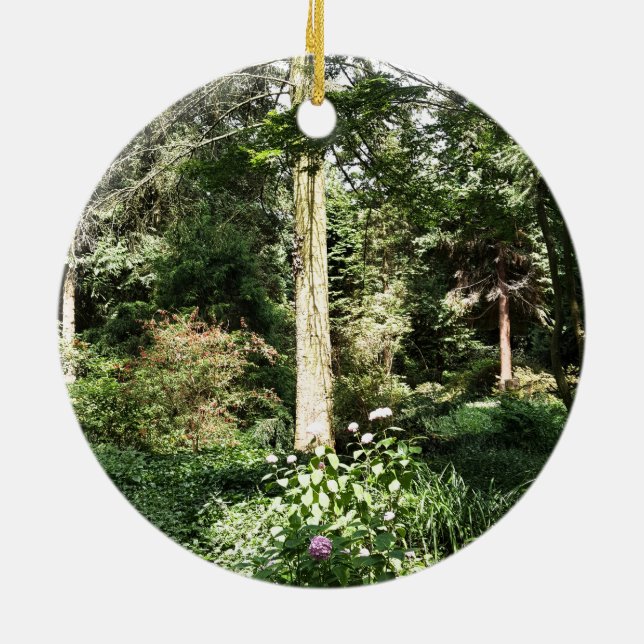 Hydrangea Holzbaume Naturfotografie Keramikornament (Hinten)