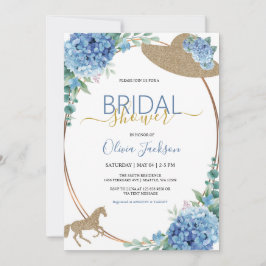 Hydrangea Horse Racing Bridal Dusche Einladung