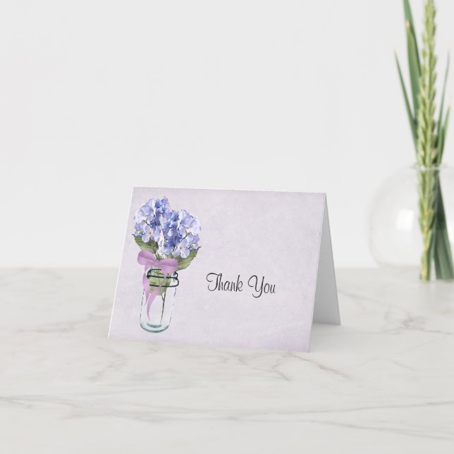 Hydrangea in einem Mason Jar - Danke Karte (Vorderseite)