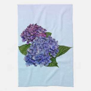 Hydrangea in Schatten von Lila Geschirrtuch