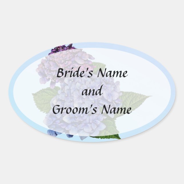 Hydrangea in Schatten von Lila Save the Date Ovaler Aufkleber (Vorderseite)
