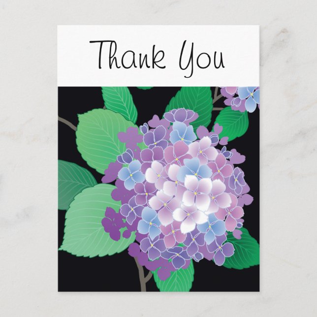 Hydrangea Japanese Floral Fine Art Postkarte (Vorderseite)