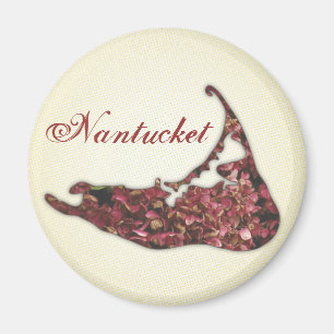 Hydrangea-Karte von Nantucket Insel, Massachusetts Magnet