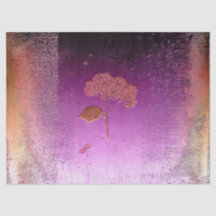 Hydrangea Lila Gold Metallic Floral