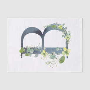 Hydrangea Lunar Floral Watercolor Alphabet B Seidenpapier