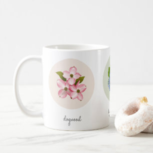 Hydrangea, Lupine und Dogwood-Blume Kaffeetasse