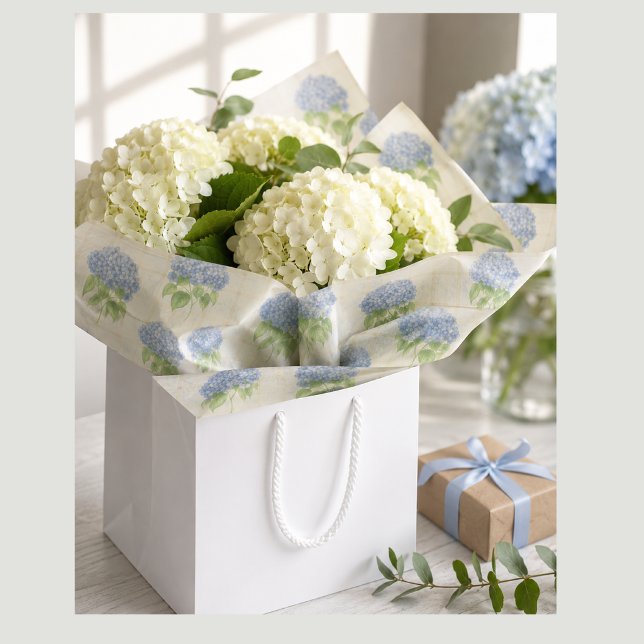 Hydrangea Luxe Florales Seidenpapier | Elegantes B (Blue Hydrangea Tissue Paper make the gift of flowers a beautiful display  - celebrate someone today)