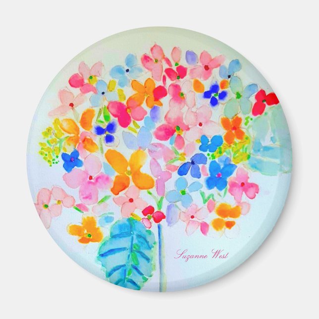 Hydrangea-Magnet von Ariella & Lily Designs Magnet (Vorne)