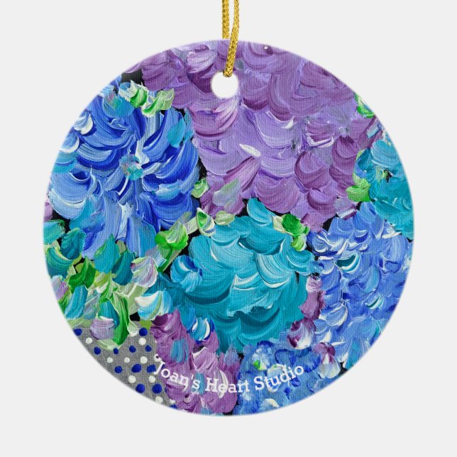 Hydrangea-Mania-Schmuckstück Keramik Ornament (Vorne)