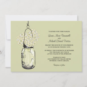 Hydrangea & Mason Jar Hochzeit Einladungen