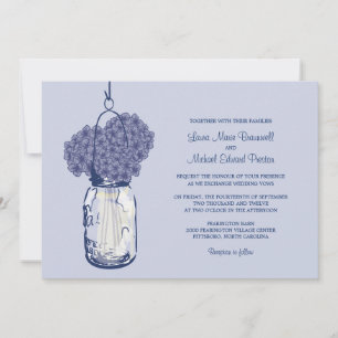 Hydrangea & Mason Jar Hochzeitseinladungen Einladung